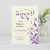 Vrouwen Afscheidsfeest Lavendel Wildflower Kaart (Staand voorkant)