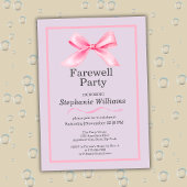 Vrouwen Afscheidsfeest Modern Elegant Pink Bow Kaart