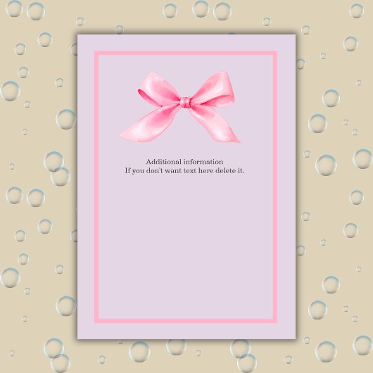 Vrouwen Afscheidsfeest Modern Elegant Pink Bow Kaart