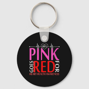 Vrouwen aka roze gaat rood voor de gezondheid van  sleutelhanger