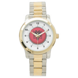 Vrouwen Albanië Vlag Oversized Two-Tone Horloge