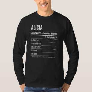 Vrouwen Alicia Voedingsfeiten Dienende Maat Calo T-shirt