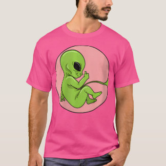 Vrouwen Alien Foetus Embryo Baby Zwangerschap Ufo T-shirt