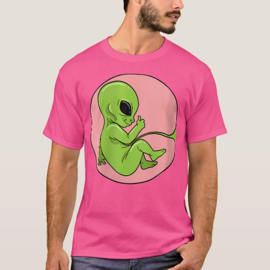 Vrouwen Alien Foetus Embryo Baby Zwangerschap Ufo T-shirt (Voorkant)