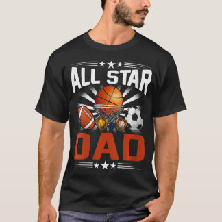Vrouwen All Star Dad van het slechte basketbal voe T-shirt