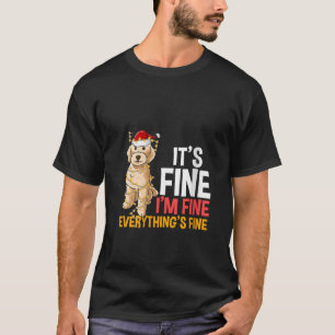 Vrouwen Alles Is Fijn Goldendoodle Kerst L T-shirt
