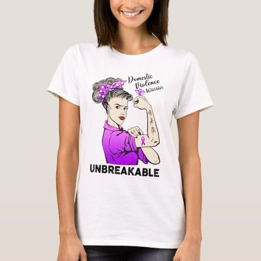 Vrouwen als huiselijk geweld arriveren onbreekbaar t-shirt (Voorkant)