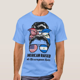 Vrouwen Amerikaan opgevoed met Nicaraguaanse worte T-shirt