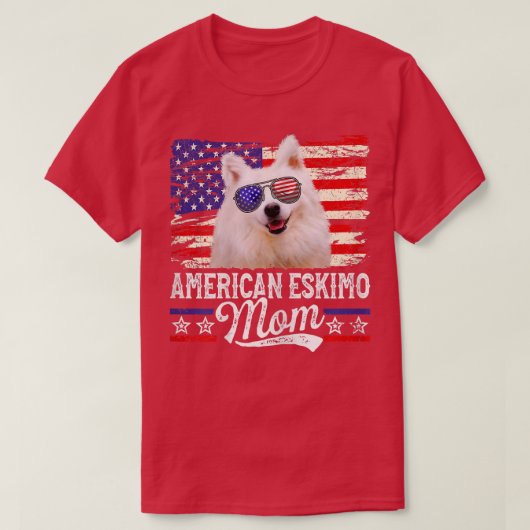 Vrouwen Amerikaanse Eskimo Mam USA T-shirt (Design voorkant)