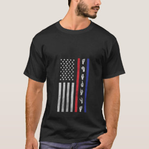 Vrouwen Amerikaanse vlag ASL Amerikaanse gebarenta T-shirt
