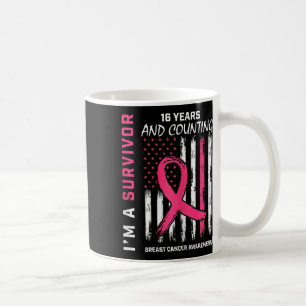 Vrouwen Amerikaanse vlag roze bewustzijn 16 jaar b Koffiemok