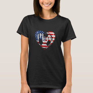 Vrouwen Amerikaanse vlag Voetbal mam apparel 4e ju T-shirt