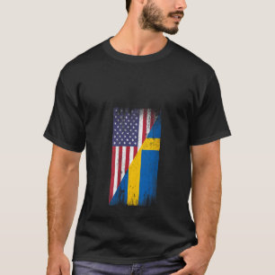 Vrouwen Amerikaanse Zweedse vlag Zweden Verenigde T-shirt