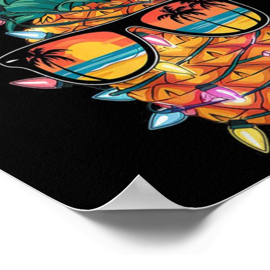 Vrouwen Ananas Kerstboom Lights Xmas Vrouwen Poster (Hoek)