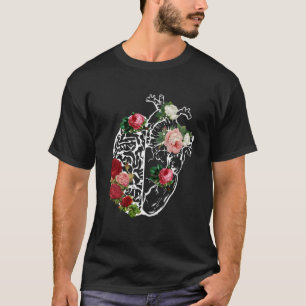 Vrouwen Anatomisch Hart_Hersenen Bloemen Bloemen A T-shirt