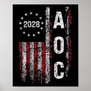 Vrouwen AOC Alexandria Ocasio Cortez 2028 voor Pre Poster