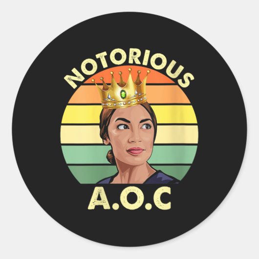 Vrouwen AOC Alexandria Ocasio-cortez Eerste Vrouw  Ronde Sticker (Voorkant)