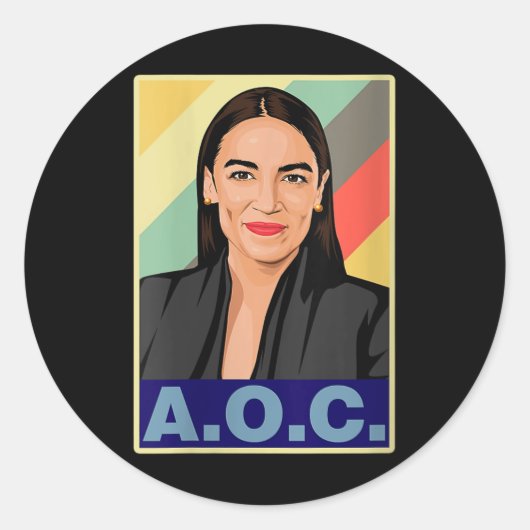 Vrouwen AOC Alexandria Ocasio-cortez Eerste Vrouw Ronde Sticker (Voorkant)