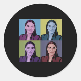 Vrouwen AOC Alexandria Ocasio-cortez Eerste Vrouw  Ronde Sticker