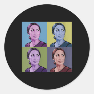 Vrouwen AOC Alexandria Ocasio-cortez Eerste Vrouw Ronde Sticker