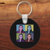 Vrouwen AOC Alexandria Ocasio-cortez Eerste Vrouw  Sleutelhanger (Voorkant)