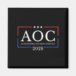 Vrouwen AOC voor President 2028 Eenvoudig teken vo Magneet