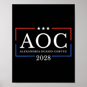 Vrouwen AOC voor President 2028 Eenvoudig teken vo Poster