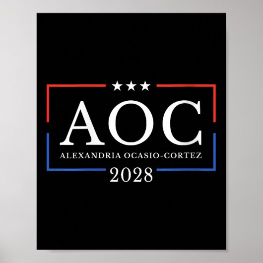 Vrouwen AOC voor President 2028 Eenvoudig teken vo Poster (Voorkant)