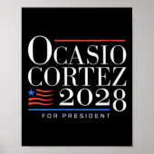 Vrouwen AOC voor President 2028 V-hals Poster (Voorkant)