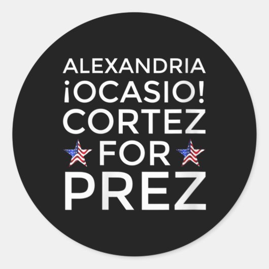 Vrouwen AOC voor President Alexandria Ocasio-Corte Ronde Sticker (Voorkant)
