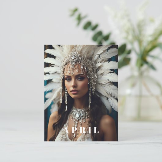 *~ Vrouwen AP53 APRIL Boho VERJAARDAG DIAMANTEN Briefkaart (Staand voorkant)