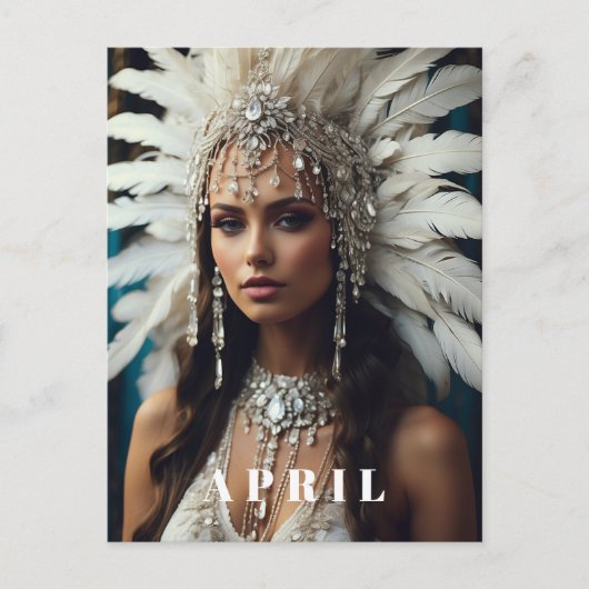 *~ Vrouwen AP53 APRIL Boho VERJAARDAG DIAMANTEN Briefkaart (Voorkant)