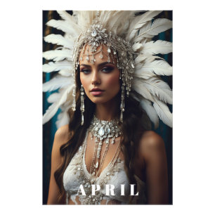 *~ Vrouwen AP53 APRIL Boho VERJAARDAG DIAMANTEN Foto Afdruk