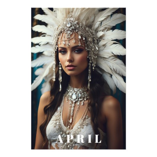 *~ Vrouwen AP53 APRIL Boho VERJAARDAG DIAMANTEN Foto Afdruk (Voorkant)