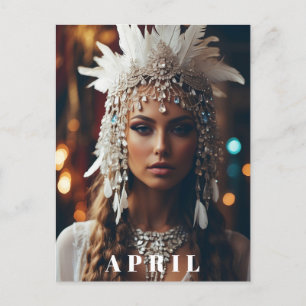 *~ Vrouwen AP53 Boho APRIL VERJAARDAG DIAMANT Briefkaart