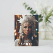 *~ Vrouwen AP53 Boho APRIL VERJAARDAG DIAMANT Briefkaart (Staand voorkant)