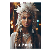 *~ Vrouwen AP53 Boho APRIL VERJAARDAG DIAMANT Foto Afdruk (Voorkant)
