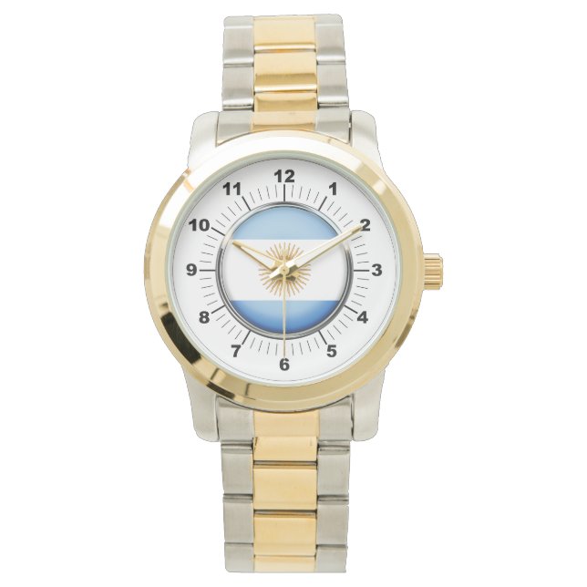 Vrouwen Argentinië Vlag Oversized Two-Tone Horloge (Voorkant)