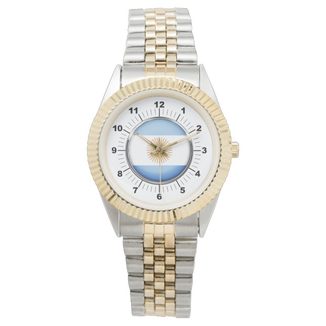Vrouwen Argentinië Vlag Two-Tone Armband Horloge (Voorkant)