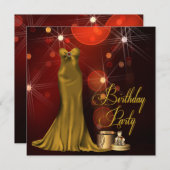 Vrouwen Art Deco verjaardagsfeestje Kaart (Voorkant / Achterkant)