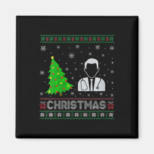 Vrouwen Arts Xmas Tree Lighting Ugly Christmas Magneet