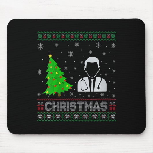 Vrouwen Arts Xmas Tree Lighting Ugly Christmas Muismat (Voorkant)