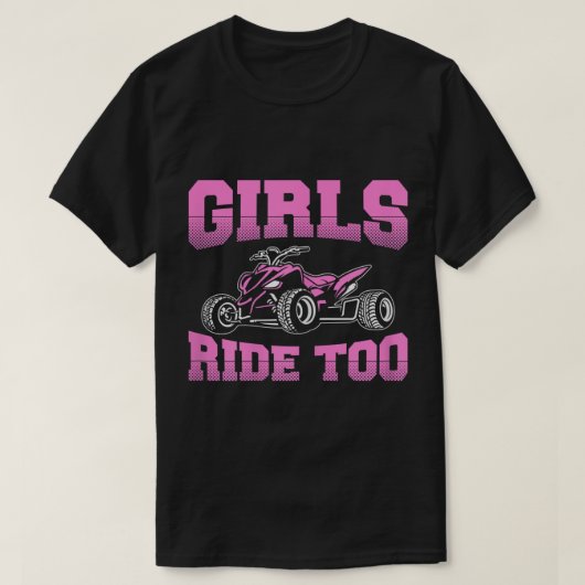 Vrouwen ATV Funny Four Wheeler Quad Bike Girls Rid T-shirt (Design voorkant)