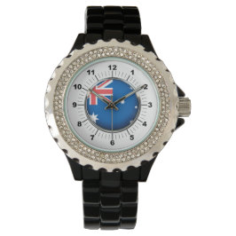 Vrouwen Australië Vlag Strass Emaille Horloge