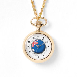 Vrouwen Australië Vlag Wraparound Gold Watch Horloge