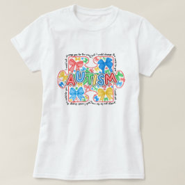 Vrouwen Autisme Bewustzijn Coquette Bow T-shirt