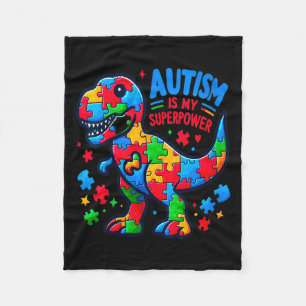 Vrouwen Autisme - Dinosaur - Puzzel - Boog - Autis Fleece Deken