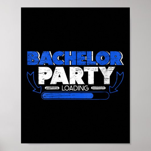 Vrouwen Bachelor Loading Groom Bruid Party Funny V Poster (Voorkant)