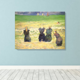 Vrouwen baden Dieppe door Paul Gauguin Canvas Afdruk