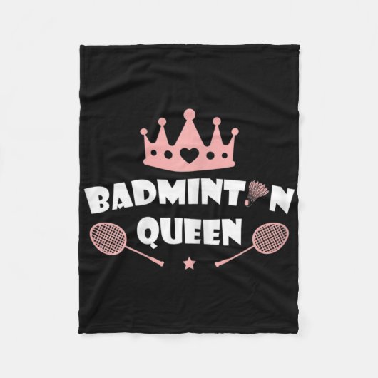 Vrouwen Badminton Queen Shuttle Badminton Lover Fleece Deken (Voorkant)